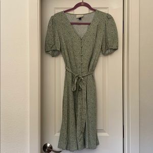 Floral green midi dress